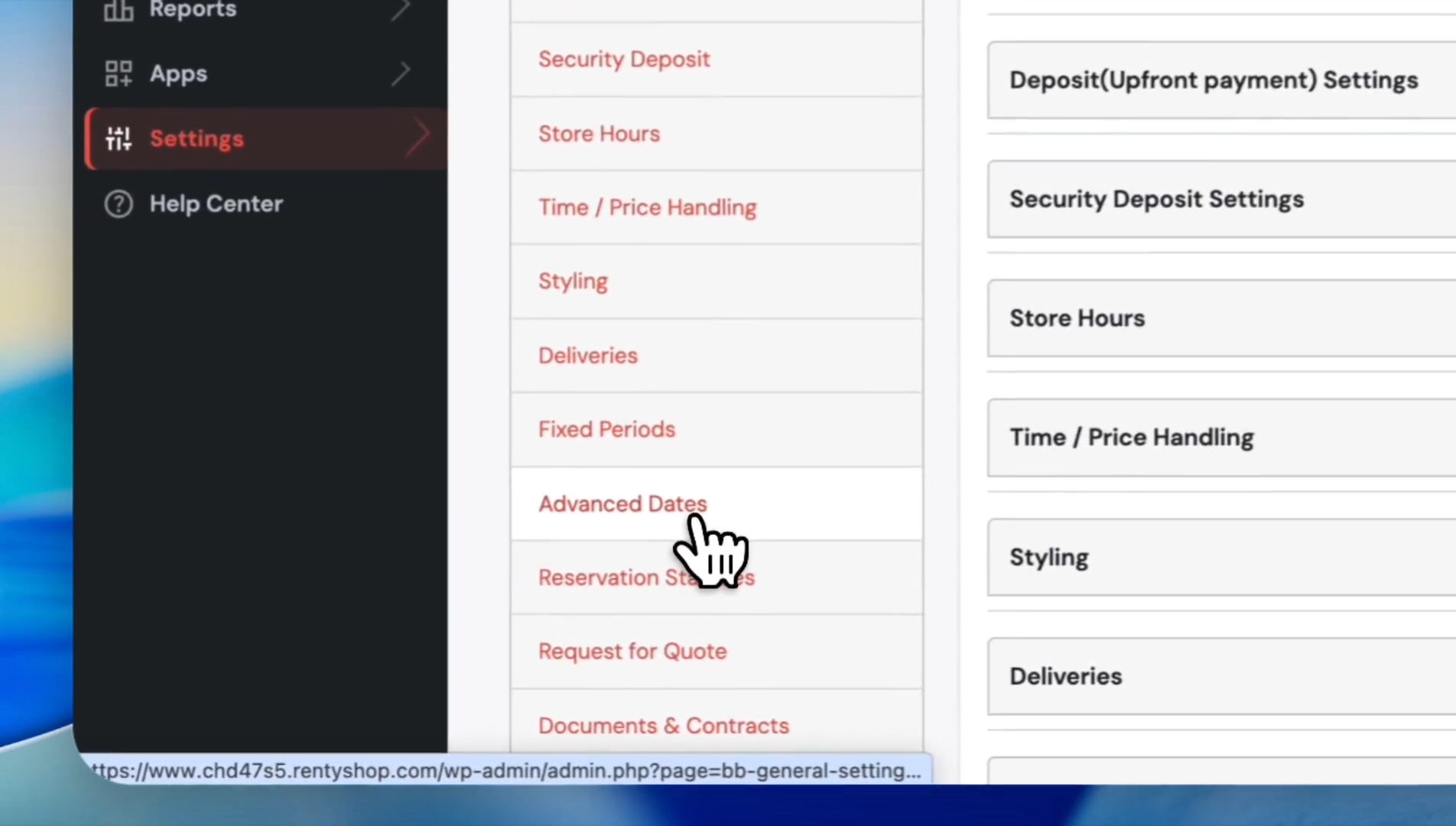 Step 11: Click Advanced Dates