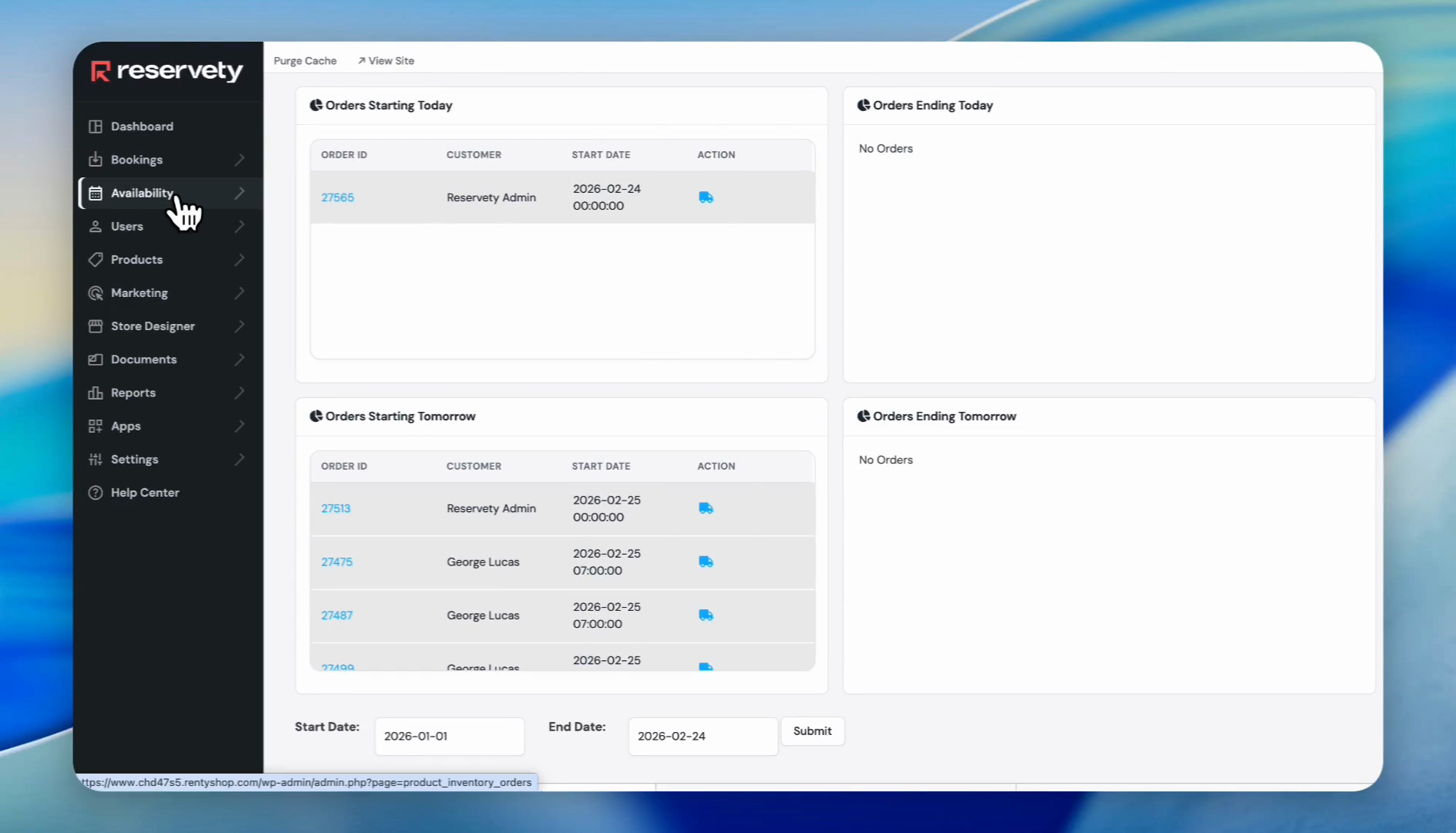 Step 1: Click Availability